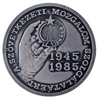 1985. "A Szövetkezeti Mozgalom Szolgálatáért 1945-1985 / Felszabadulásunk 40. évfordulójára" kétoldalas ezüstpatinázott bronz emlékérem (70mm) T:AU kis ph.
