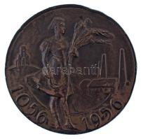 Csehszlovákia 1956. "Michalovce (Nagymihály) / 1056-1956" kétoldalas bronz emlékérem (70mm...