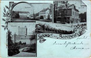1921 Bad Bentheim, Kurhaus, Schloss, Bahnhof. F. Nüsig / spa, bath, castle, railway station. Art Nouveau, floral (EB)