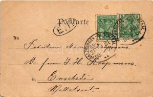 1921 Bad Bentheim, Kurhaus, Schloss, Bahnhof. F. Nüsig / spa, bath, castle, railway station. Art Nou...