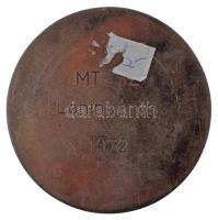 1972. "Tiszai Vegyi Kombinát" egyoldalas, öntött bronz emlékérem, hátoldalon "MTESZ L...