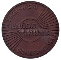 Lengyelország 1979. "Kaba - Wegry - Hajdúsági Cukorgyár - Chemadex - Polska / Pierwszy Cukier 1979" kétoldalas bronz emlékérem (79mm) T:XF