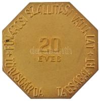 1980 k. "FŐSPED / Fővárosi Szállítási Vállalat 20 éves törzsgárda tagságáért" aranyozott b...