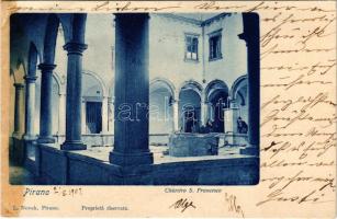 1902 Piran, Pirano; Chiostro S. Francesco. L. Novak / Franciscan cloister (fl)