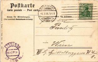 1906 Schwarzwald, Bilder aus dem Volksleben des Schwarzwald's. Altsteiger Blitzzug / express tr...