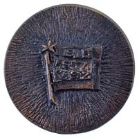 1975. "Paksi Atomerőmű - KISZ - Építkezés / KISZ 1919-1957" kétoldalas öntött bronz emlékérem (62mm) T:XF