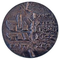1975. "Paksi Atomerőmű - KISZ - Építkezés / KISZ 1919-1957" kétoldalas öntött bronz emléké...