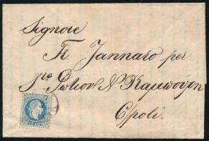 1872 10 sld bélyeg levélen "METELINE" - Konstantinápoly