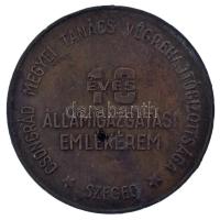 1980 k. "Csongrád Megyei Tanács Végrehajtóbizottsága - Szeged - 10 éves államigazgatási emlékérem" kétoldalas bronz emlékérem (70mm) T:AU kis ph.