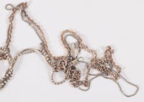 4 darab ezüst (Ag) nyaklánc, 2 sérült, jelzett, nettó 9g