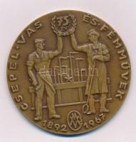 1967. "Csepel Vas- és Fémművek 75 év 1892-1967" egyoldalas bronz emlékérem (60mm) T:AU