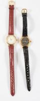 2 darab női kvarc karóra, szíjjal, kopással.