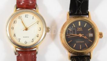 2 darab női kvarc karóra, szíjjal, kopással