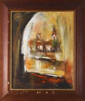 Olvashatatlan jelzéssel: Városom. Olaj vászon. Sérült. Fakeretben. 50x40 cm