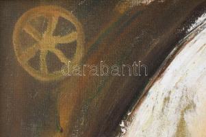 Olvashatatlan jelzéssel: Városom. Olaj vászon. Sérült. Fakeretben. 50x40 cm