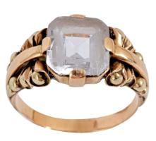 Arany (Au) gyűrű, 14k, kő berakással, jelzés nélkül, m.57, bruttó 4,9g