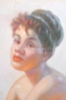 Olvashatatlan jelzéssel: Női akt. Pasztell, papír. Szélén sérülésekkel. 65x48 cm