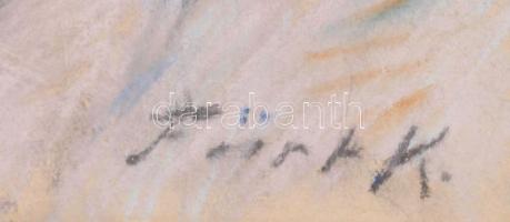 Olvashatatlan jelzéssel: Női akt. Pasztell, papír. Szélén sérülésekkel. 65x48 cm