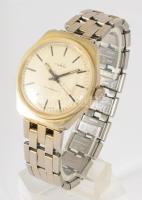 Ruhla mechanikus karóra, működik, fém szíjjal, karccal, d: 32 mm