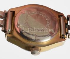 Ruhla mechanikus karóra, működik, fém szíjjal, karccal, d: 32 mm