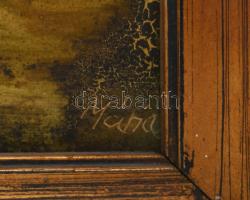 Máriási Masznyik Iván (1928-1997): Tenger mélyén. Olaj, farost, jelezve jobbra lent, hátoldalon Mári...