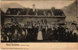 Norsk Brudefolge / Norwegian wedding group, folklore (small tear)