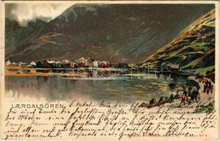 1900 Laerdalsoyri, Laerdalsören, Laerdal; seashore, litho (small tear)