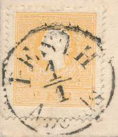 1861 2kr narancs luxus minőségű darab, helyi levélen "PESTH" Certificate: Diena (300.000)