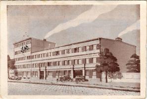 1938 Budapest XI. Fehérvári út 81-83. Gamma finommechanikai gépek és készülékek gyára rt. gyártelepe, automobilok + "1938 Kassa visszatért" So. Stpl. (vágott / cut)