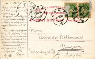 1906 Norge, Lappefamilie / Laplander (Sami) folklore, family with dog (EK)