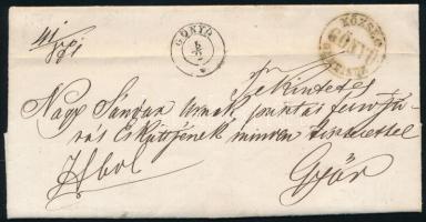 1871 Érdekes jelentés 1848-as áldozatról "GÖNYÖ" - "GYŐR / RAAB"