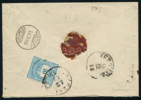 1875 5kr előoldalon + hátoldalon 10kr Ajánlott levélen "RÁCZKEVE" - "VUKOVÁR"