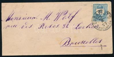 1877 10kr levélen "BUDAPEST / DÉLUTÁN" - "BRUXELLES"