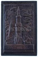 1952. "Soproni Vasas" öntött, bronzozott Fe emlékplakett "1952. VIII. 10." gravírozással. Szign.: Szakály (82mm) T:AU