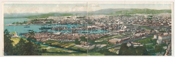 Oslo, Christiania, Kristiania; 2-tiled folding panoramacard (r)