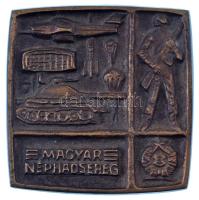 1970 k. "Magyar Néphadsereg" öntött bronz emlékplakett (78x78mm) T:XF