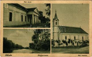 1945 Bölcske, Református templom és iskola, Kis-Duna részlet (EK)