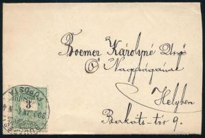 1900 3kr Helyi levélen "BUDAPEST / FŐPOSTA"