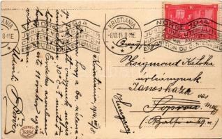 1914 Oslo, Christiania, Kristiania; Havnen med Jernbanestationen / harbor with the railway station, ...