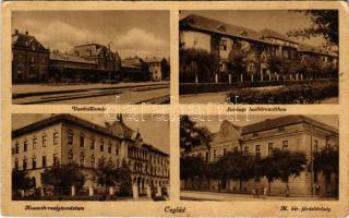 1944 Cegléd, vasútállomás, Kossuth reálgimnázium, Surányi Hadiárvaotthon, Járásbíróság (EK)