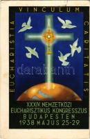 1938 Budapest XXXIV. Nemzetközi Eucharisztikus Kongresszus. Készüljünk a Magyar Kettős Szentévre! / Eucharistia Vinculum Caritatis / 34th International Eucharistic Congress s: Gebhardt (EB)
