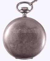 Weinberger Dezső órásmester jelzett számlapos zsebóra, fém tokkal, fém lánccal, működő, jó állapotba...