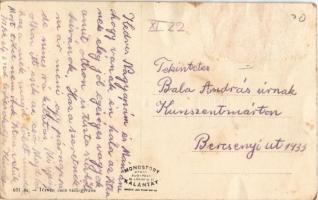 Magyar katonai művészlap: tank, katonai repülő / Hungarian military aircraft art postcard s: Ottó (R...