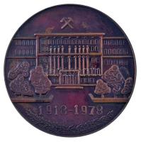 Szovjetunió 1978. "60 éves a Moszkvai Bányászati Intézet" kétoldalas bronz emlékérem (67mm) T:AU patina Soviet Union 1978. "60th Anniversary of the Moscow Mining Institute" double-sided bronze commemorative medal (67mm) C:AU patina