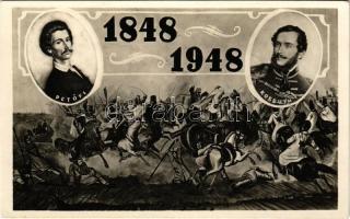 1848-1948 Petőfi és Kossuth. A Magyar Szabadságharc 100. évfordulója emlékére / 100th anniversary of the Hungarian Revolution of 1848 + "A nép ipara, a nép ereje" So. Stpl.