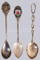 Illusztris ezüst (Ag) díszkanál gyűjtemény, zománcozott díszítéses jelzett darabok a világ különböző...