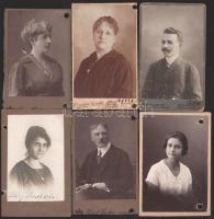 cca 1910 Személyazonosításra használt keményhátú fotók, 6 db, lyukasztásnyomokkal, 10,5×6,5 cm