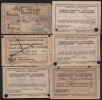 cca 1910 Személyazonosításra használt keményhátú fotók, 6 db, lyukasztásnyomokkal, 10,5×6,5 cm