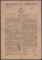 cca 1940 Szege Sándor légoltalmi anyaga (légoltalmi kiképzés határozat, bizonyítvány, stb.)