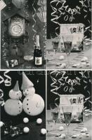 SZILVESZTER - 16 db db MODERN retro képeslap / NEW YEAR'S EVE - 16 modern retro postcards